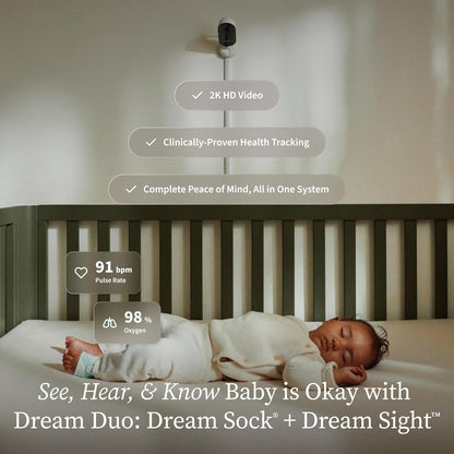 Paquete todo en uno de monitor inteligente para bebés Owlet Dream D...