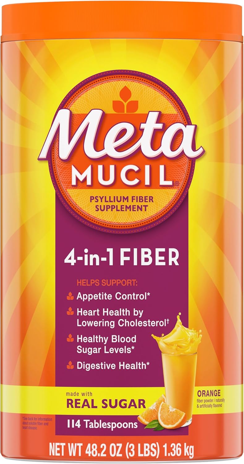 Metamucil Suplemento diario con fibra en polvo, 100 % cáscara de ps...