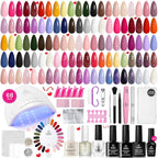 Beetles - Kit de esmalte de uñas de gel con luz UV, 80 unidades, 55...
