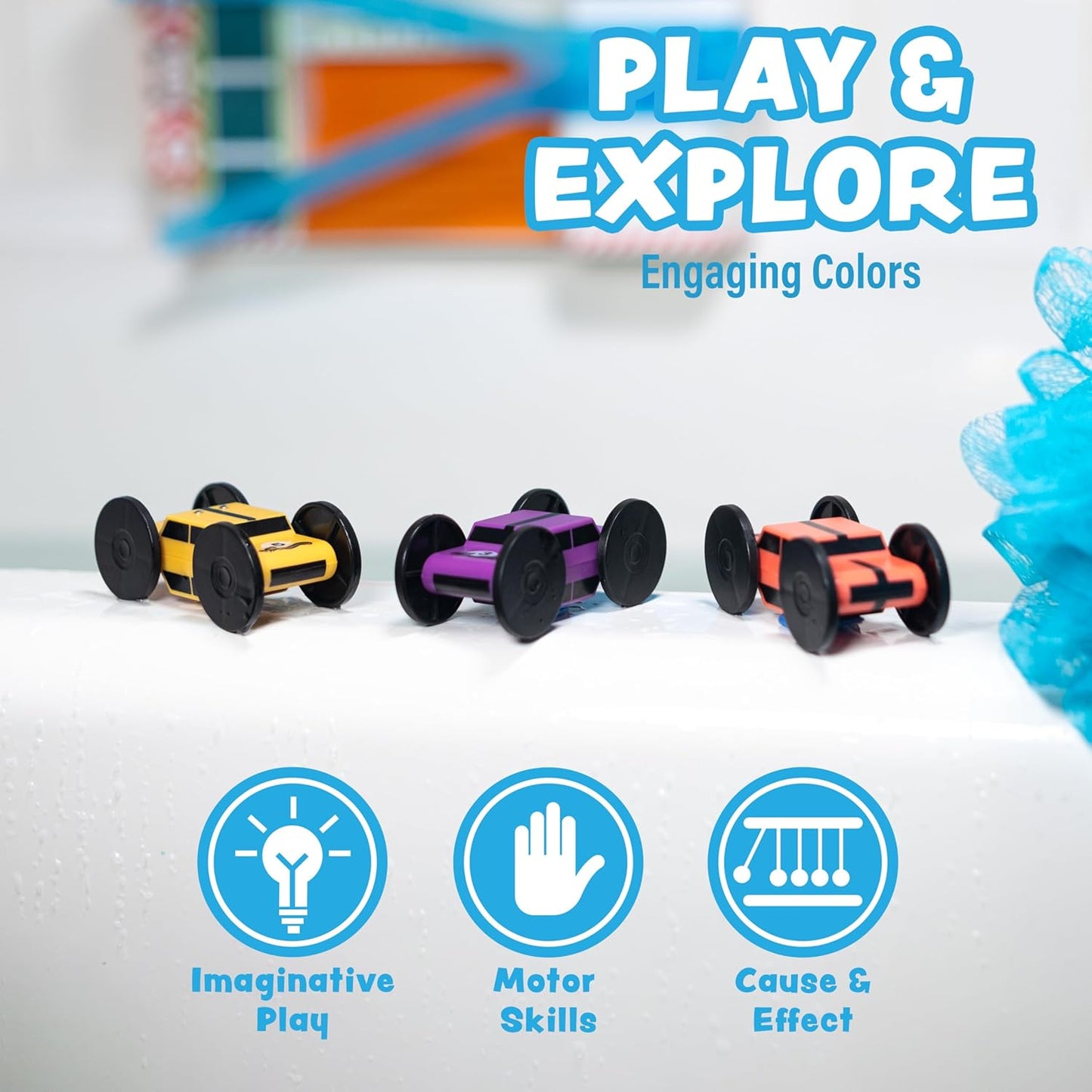 Tub Works® Splash Wheels™ Race Car Light Up Bath Toys, 3 Pack | Wat...
