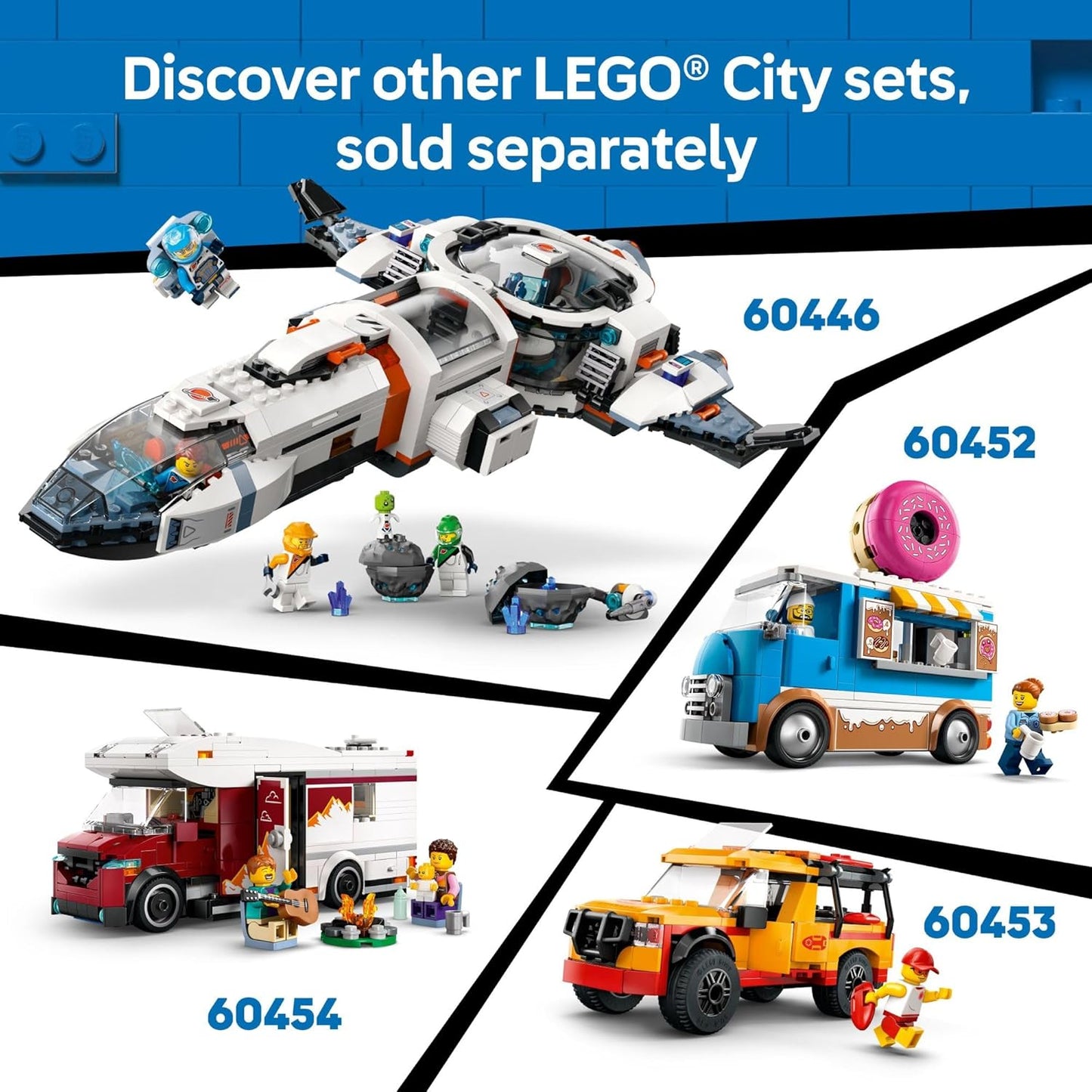 LEGO City - Furgoneta de Vacaciones de Aventura Festiva 60454 - Juego de juguetes de construcción para niños, niños y niñas a partir de 6 años - Incluye 3 minifiguras y accesorios - Idea de regalo