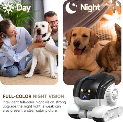 Cámara para mascotas, robot móvil 1080P para interiores con aplicac...