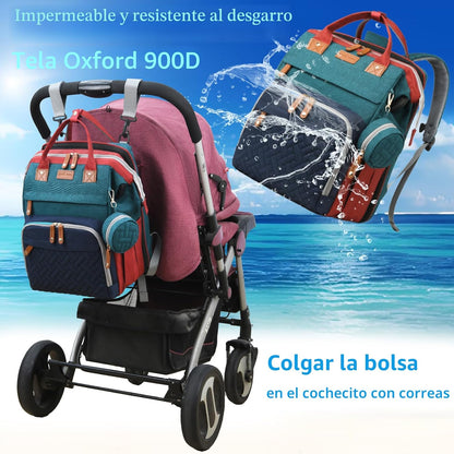 Jeryswet - Mochila para pañales de bebé con cambiador, impermeable,...