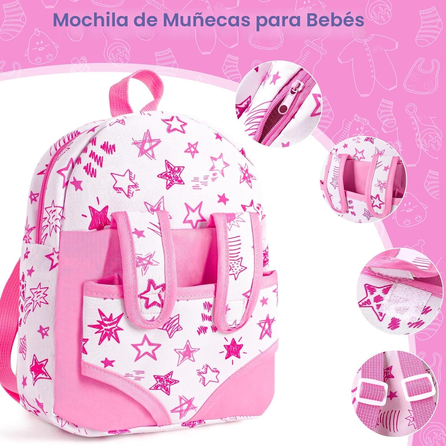 BDDOLL Muñeca de bebé de 12 pulgadas en caja de regalo con mochila...