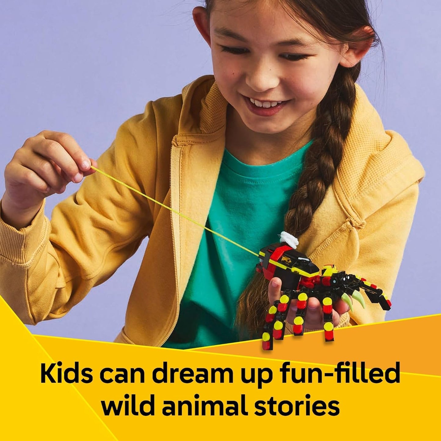 LEGO Creator 31159 - Juguete de araña sorprendente de animales salvajes 3 en 1, juguete de construcción con 3 opciones de construcción, araña, escorpión o serpiente, figuras de animales para niños