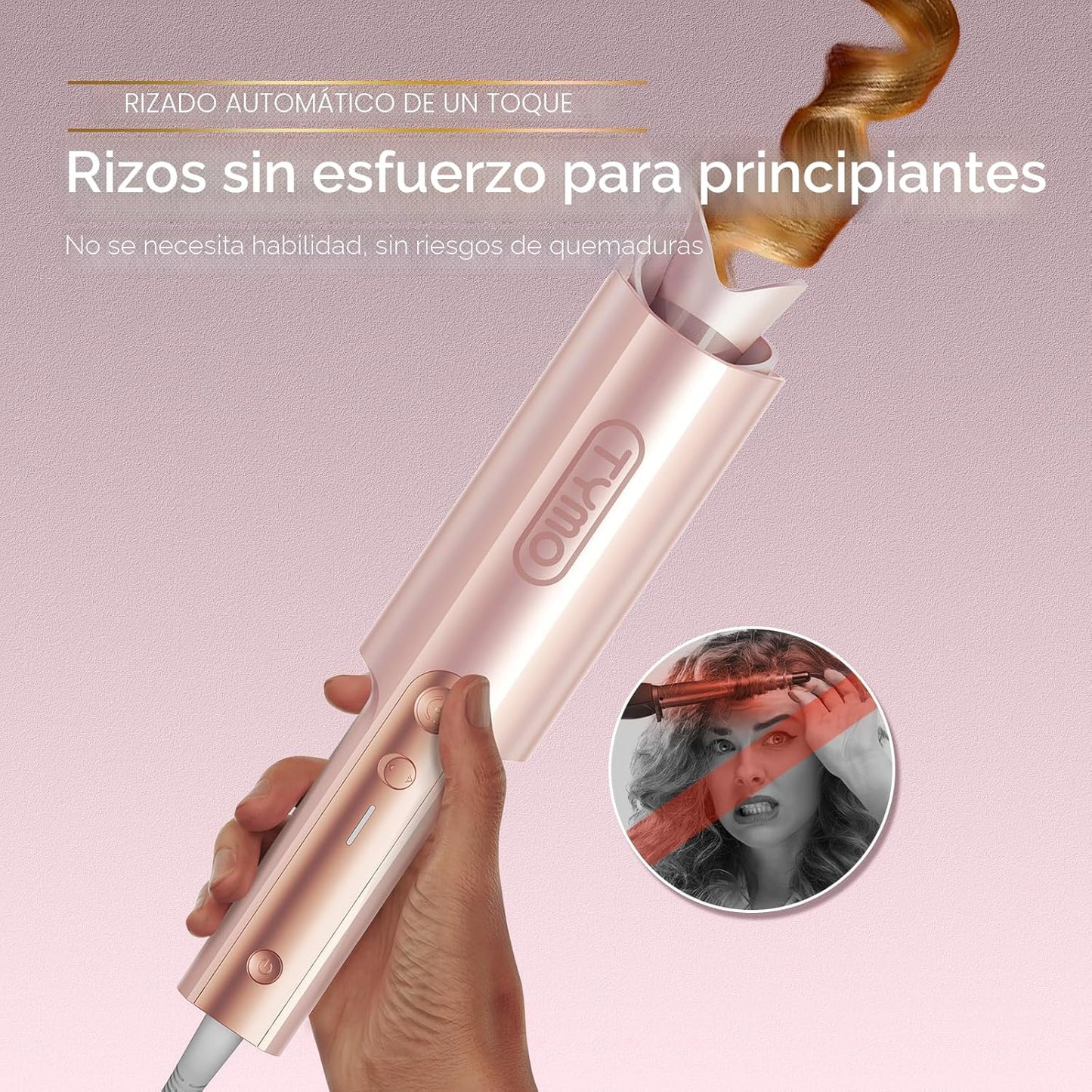 Rizador Automático Rotativo Mejorado - TYMO CurlPro Plus Varilla de...