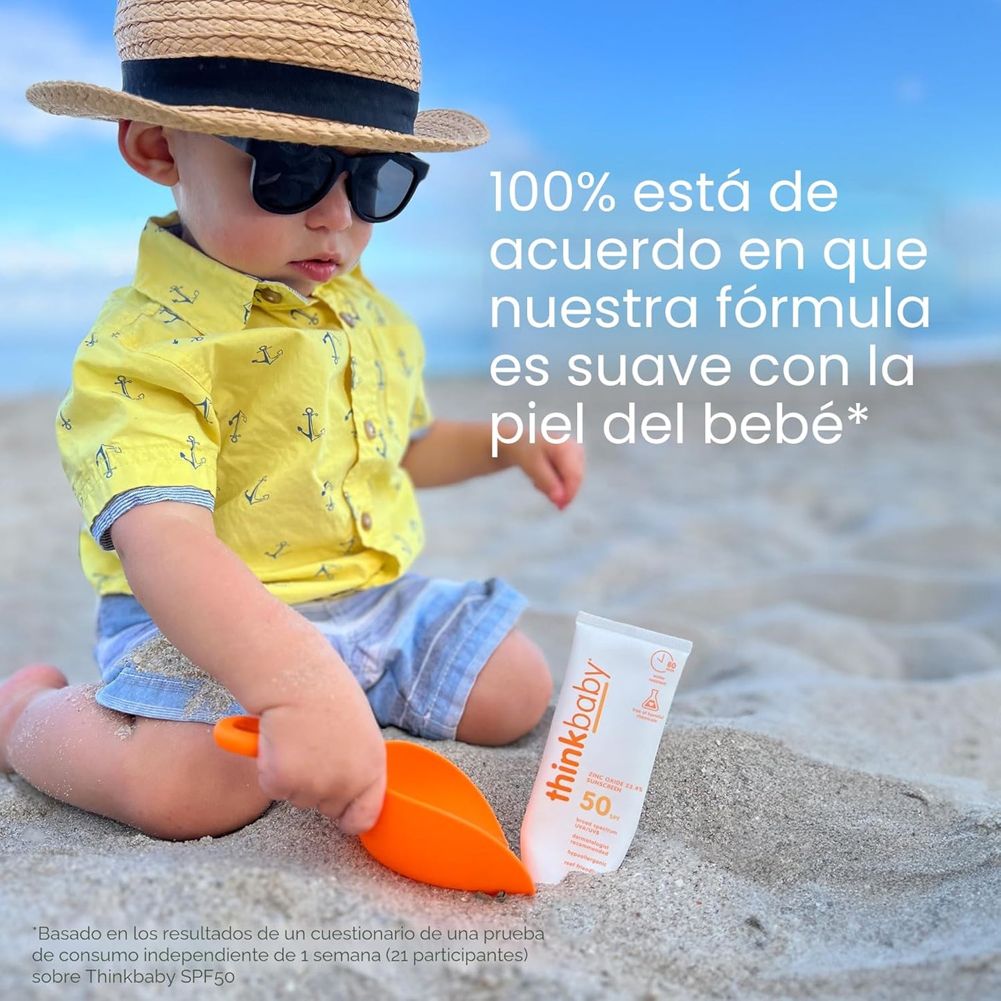 Thinkbaby SPF 50+ Protector solar para bebés, 85 g \u2013 Crema sol...