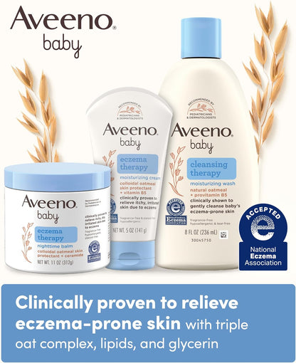 Aveeno Baby - Bálsamo corporal nocturno para tratamiento del eccema...