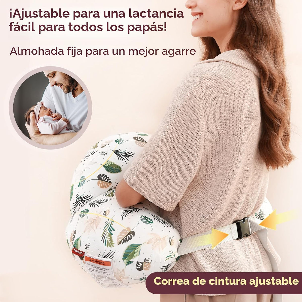 Momcozy - Almohada de lactancia con barrera de seguridad pionera: m...