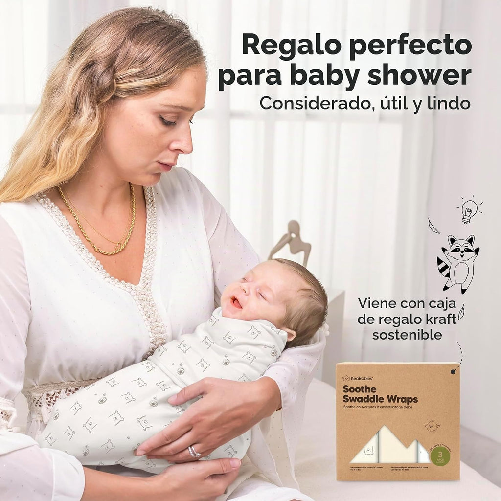 KeaBabies Paquete de 3 sacos de dormir orgánicos para bebé con arru...