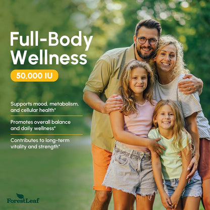 ForestLeaf - Suplemento semanal de vitamina D3 UI - Cápsulas de vit...