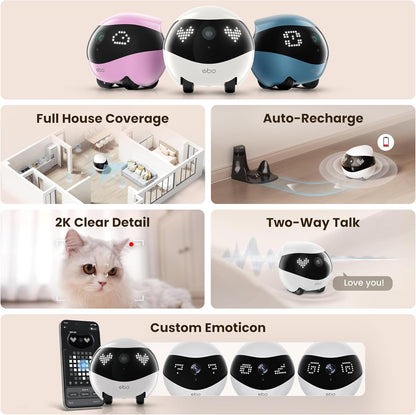 Enabot EBO Air 2 FamilyBot - Robot de cámara de seguridad para inte...