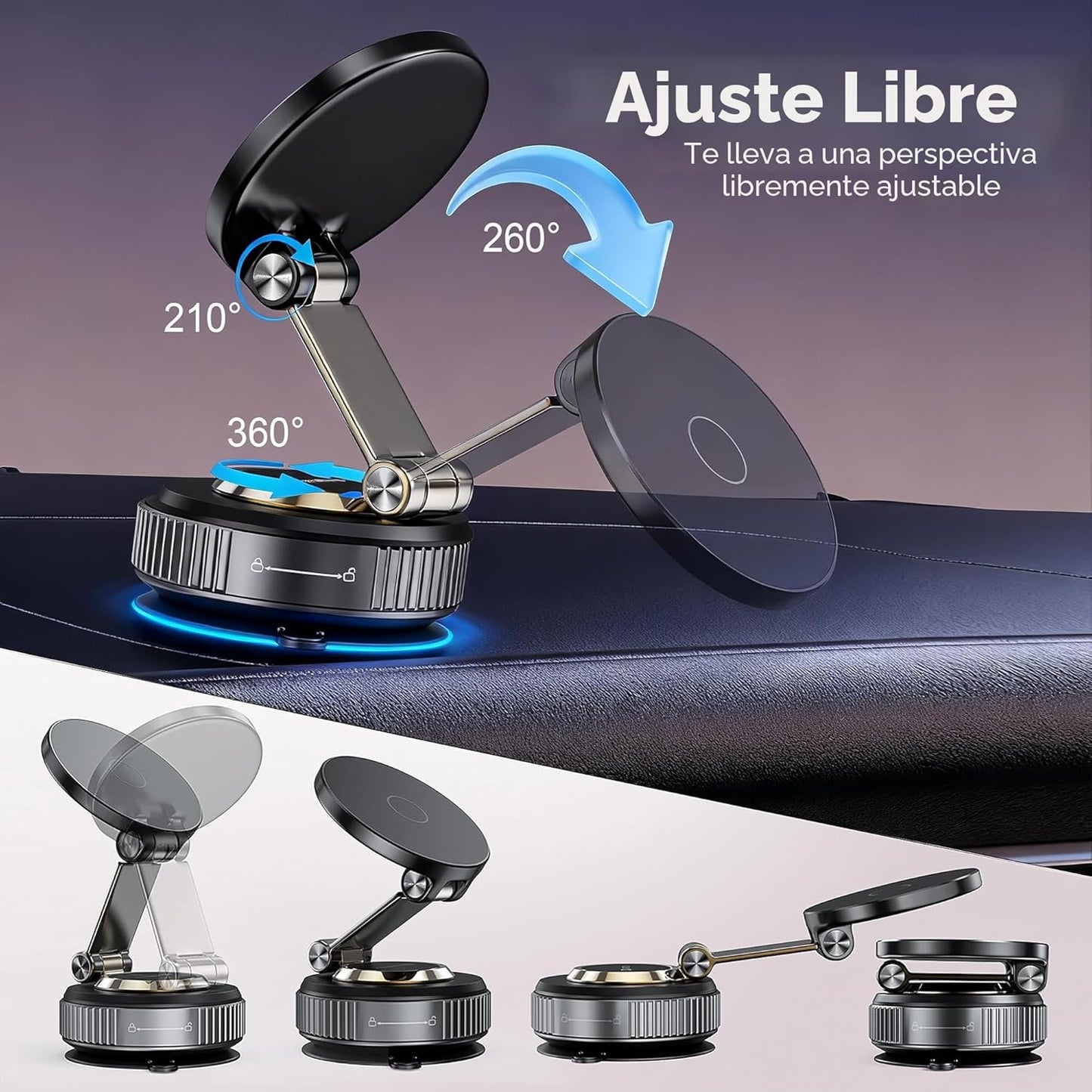 Soporte Magnético para Teléfono de Coche 2026 Modelo Resistente Aju...