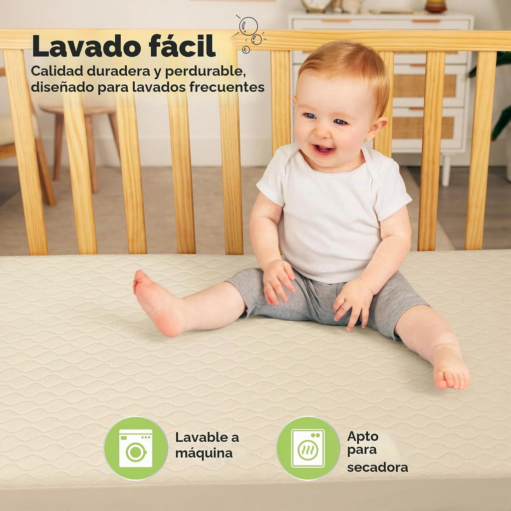 Paquete de 2 fundas protectoras de colchón impermeables para cuna,...