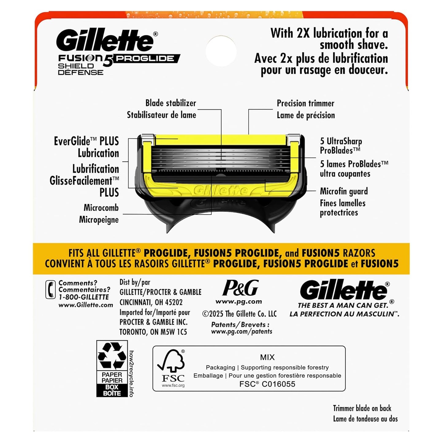 Gillette ProGlide Shield Repuestos de cuchillas de afeitar para hom...