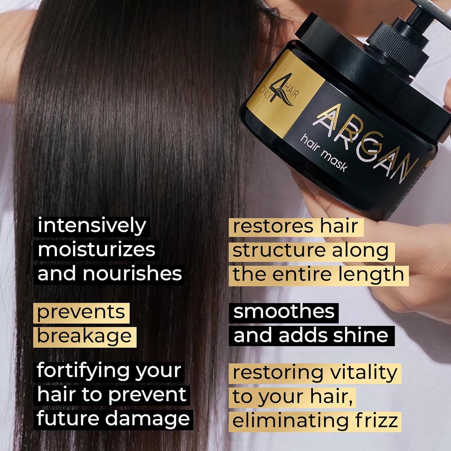 ONLY4HAIR Mascarilla reparadora capilar con aceite de argán