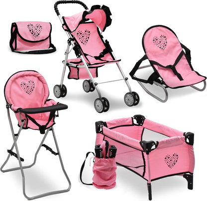 Dolls To Play Juego de cochecito para muñeca bebé y asiento de guar...