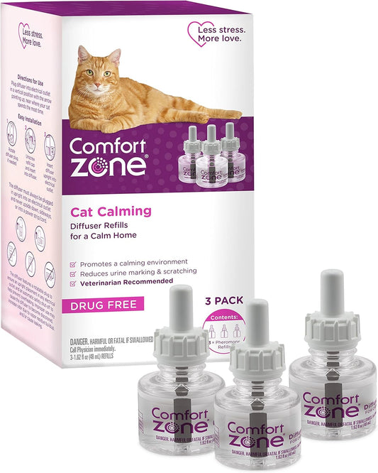Comfort Zone Recambio de difusor calmante para gatos, paquete de 3...