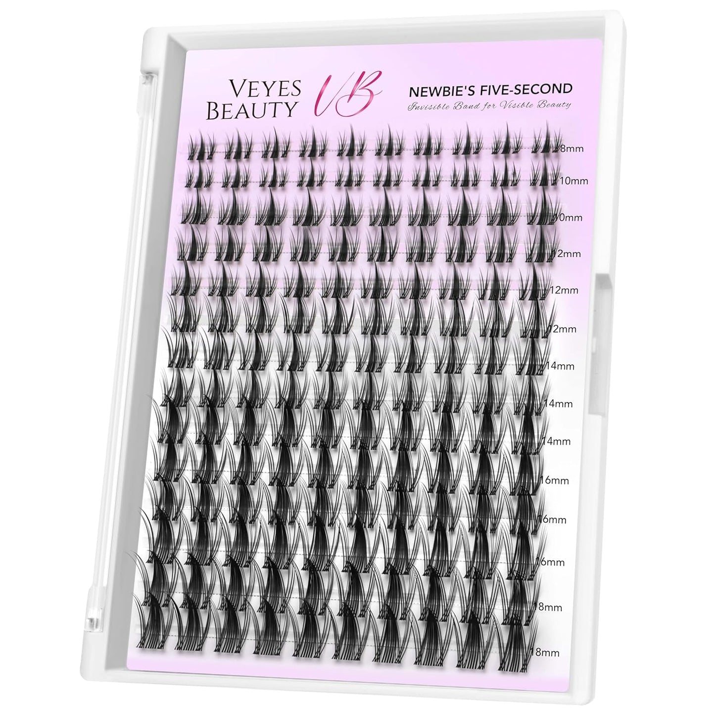 VEYESBEAUTY Extensiones de Pestañas en Racimo Banda Delgada e Invis...