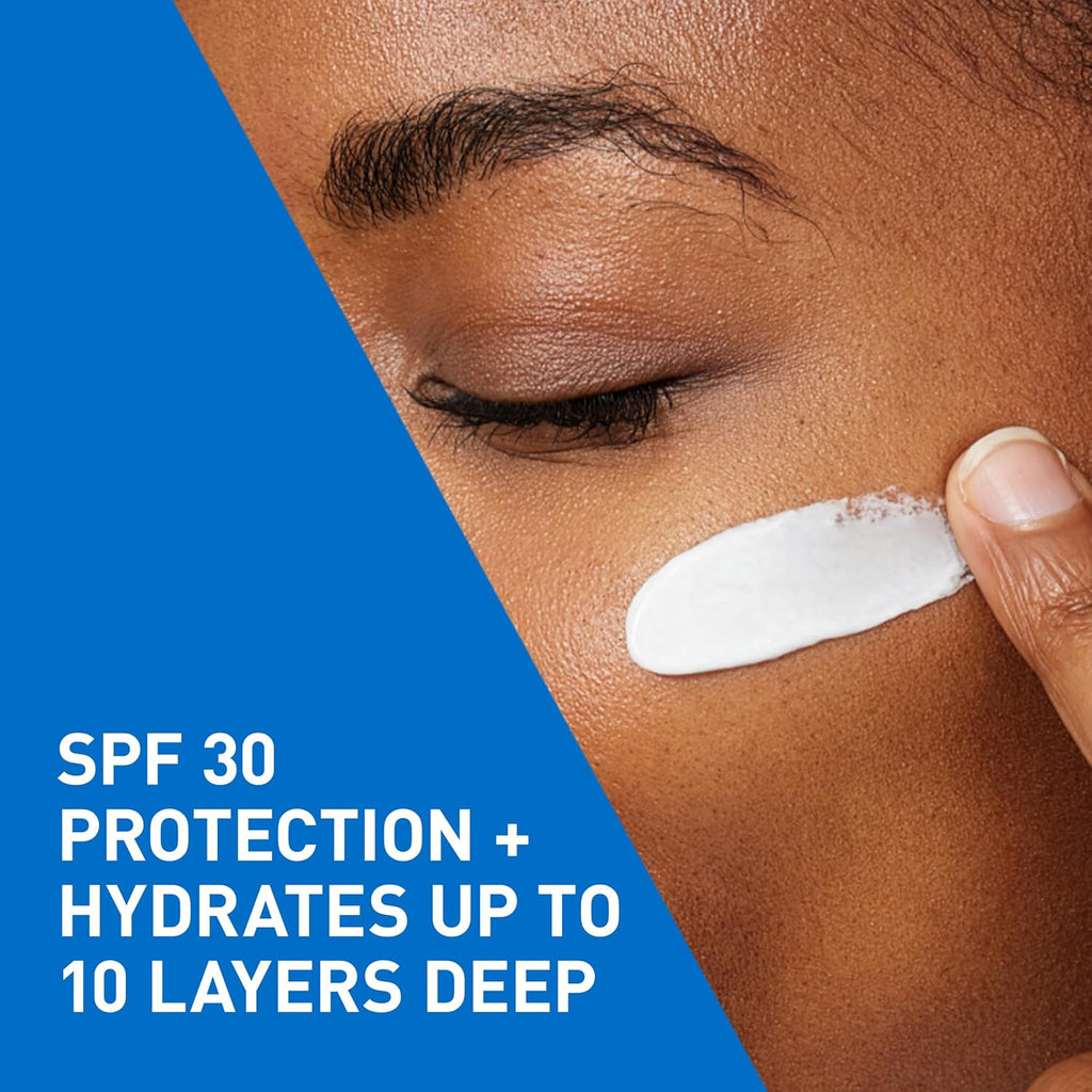 CeraVe Loción hidratante ultraligera SPF 30, protector solar para c...