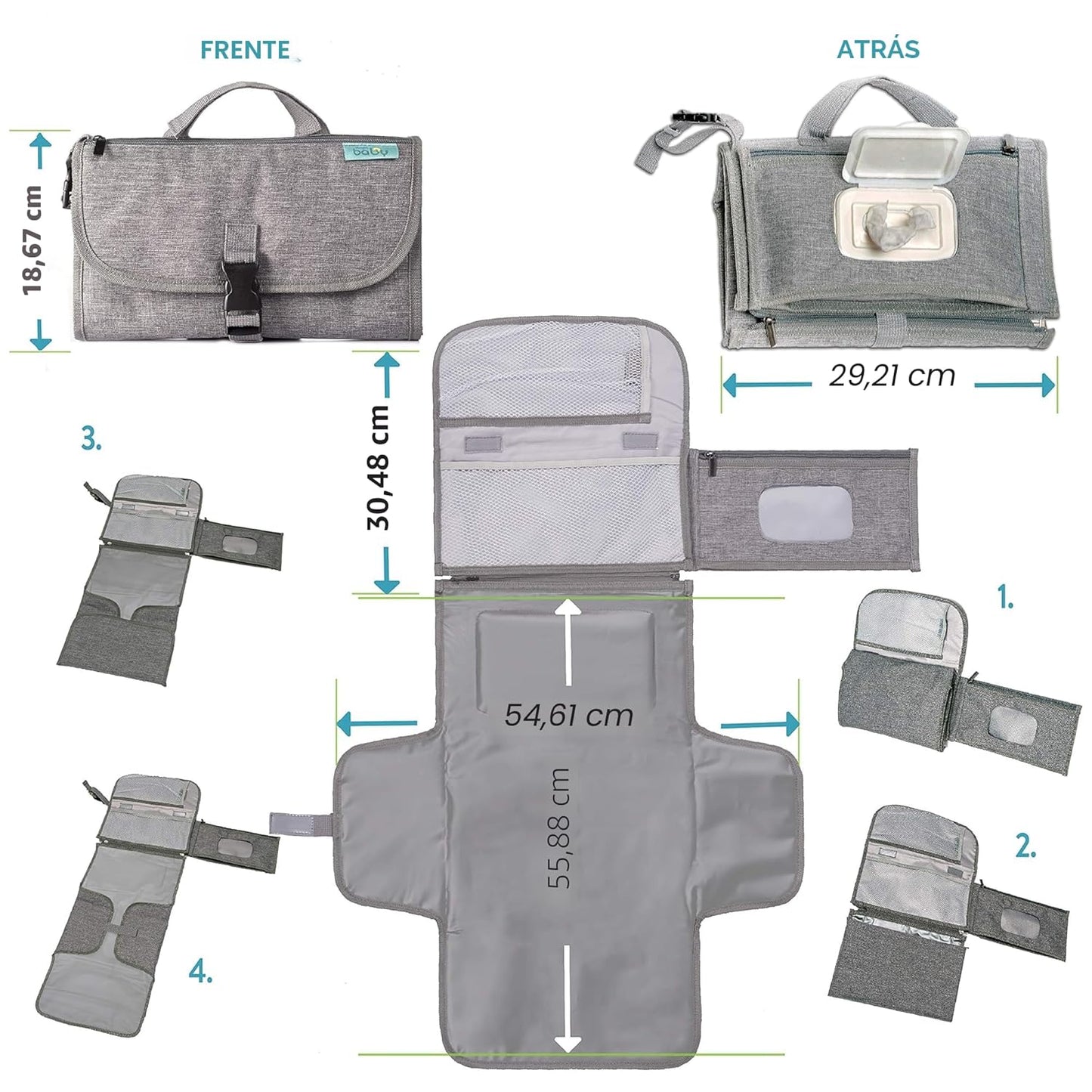 Kopi Baby Cambiador de pañales portátil, bolsa de viaje para cambia...
