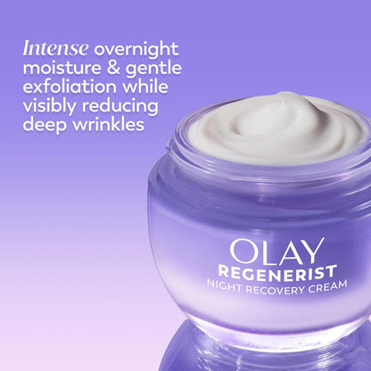 Olay Regenera Noche Recuperación Crema & crema facial hidratante, 1.7 onzas