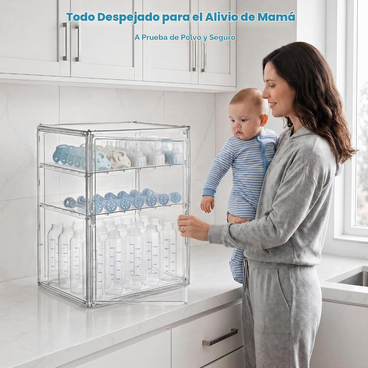 HBlife Organizador de almacenamiento de biberones para armario de e...