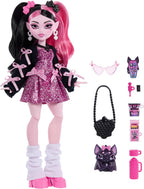 Muñeca Monster High, Draculaura en vestido de lazo rosa y chaqueta...