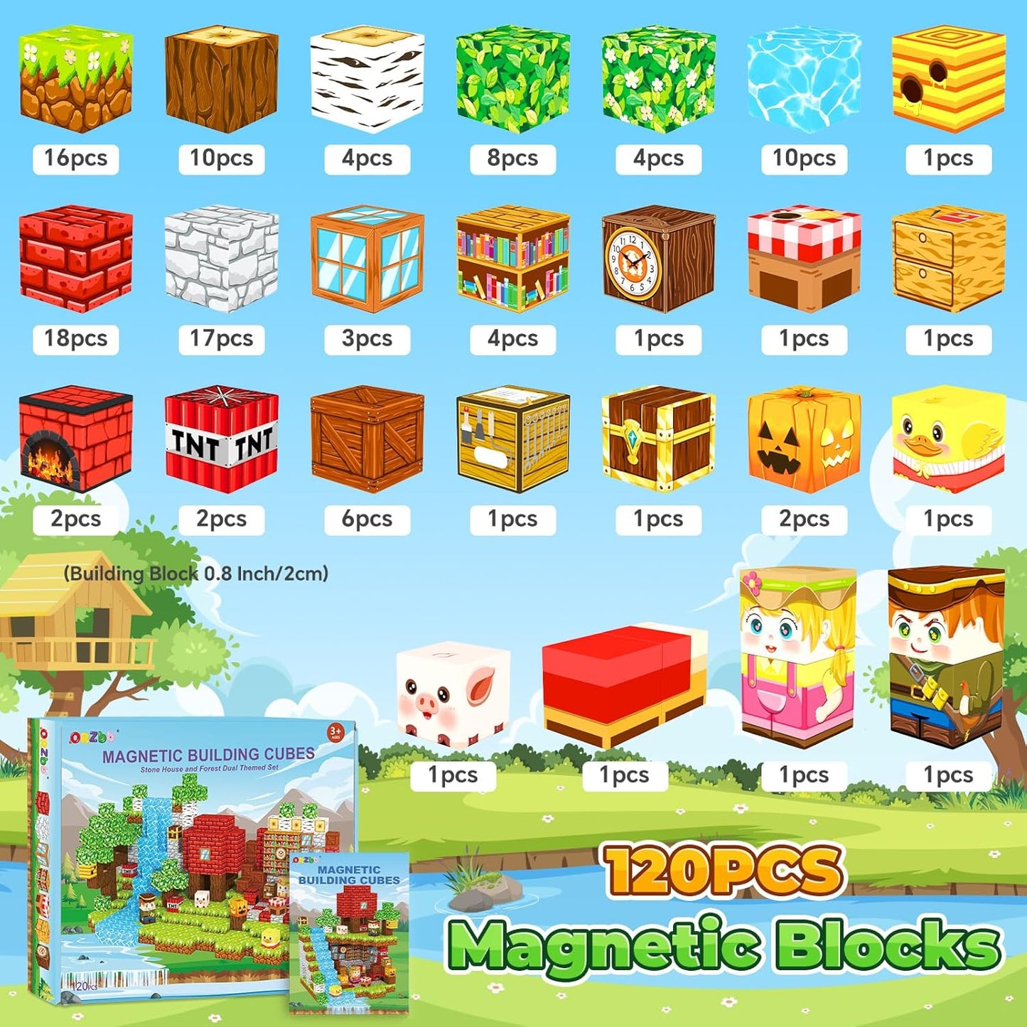 ORZbb Bloques Magnéticos Juegos para Niños Juguetes de Construcción...