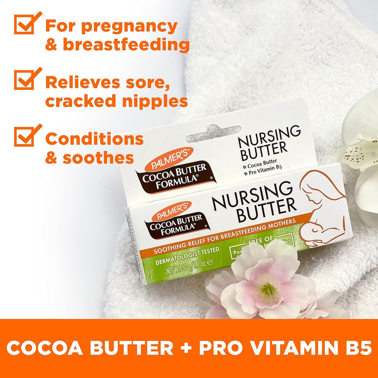 Palmer's Cocoa Butter Formula New Moms Skin Recovery Postpartum Essentials, Loción para el cuerpo (8.5 oz) + Mantequilla para lactancia (1.1 oz) + Crema para el busto (4.4 oz) + Aceite de terapia para