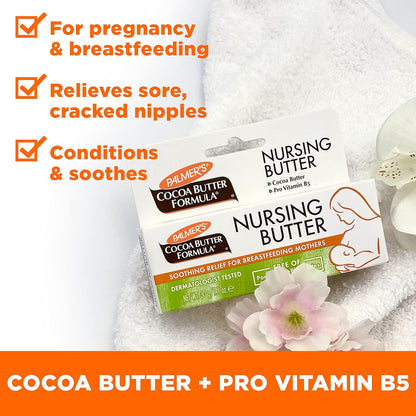 Palmer's Cocoa Butter Formula New Moms Skin Recovery Postpartum Essentials, Loción para el cuerpo (8.5 oz) + Mantequilla para lactancia (1.1 oz) + Crema para el busto (4.4 oz) + Aceite de terapia para