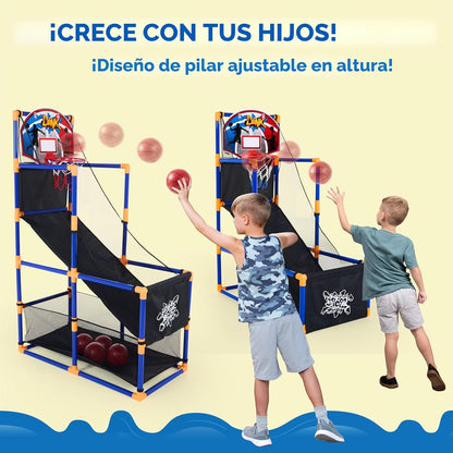 JOYIN Juego de baloncesto arcade con 4 pelotas y aro para niños de...