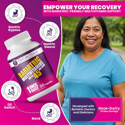 Once Daily Bariatric Multivitamin | Cápsula | 45 mg de hierro | 30...