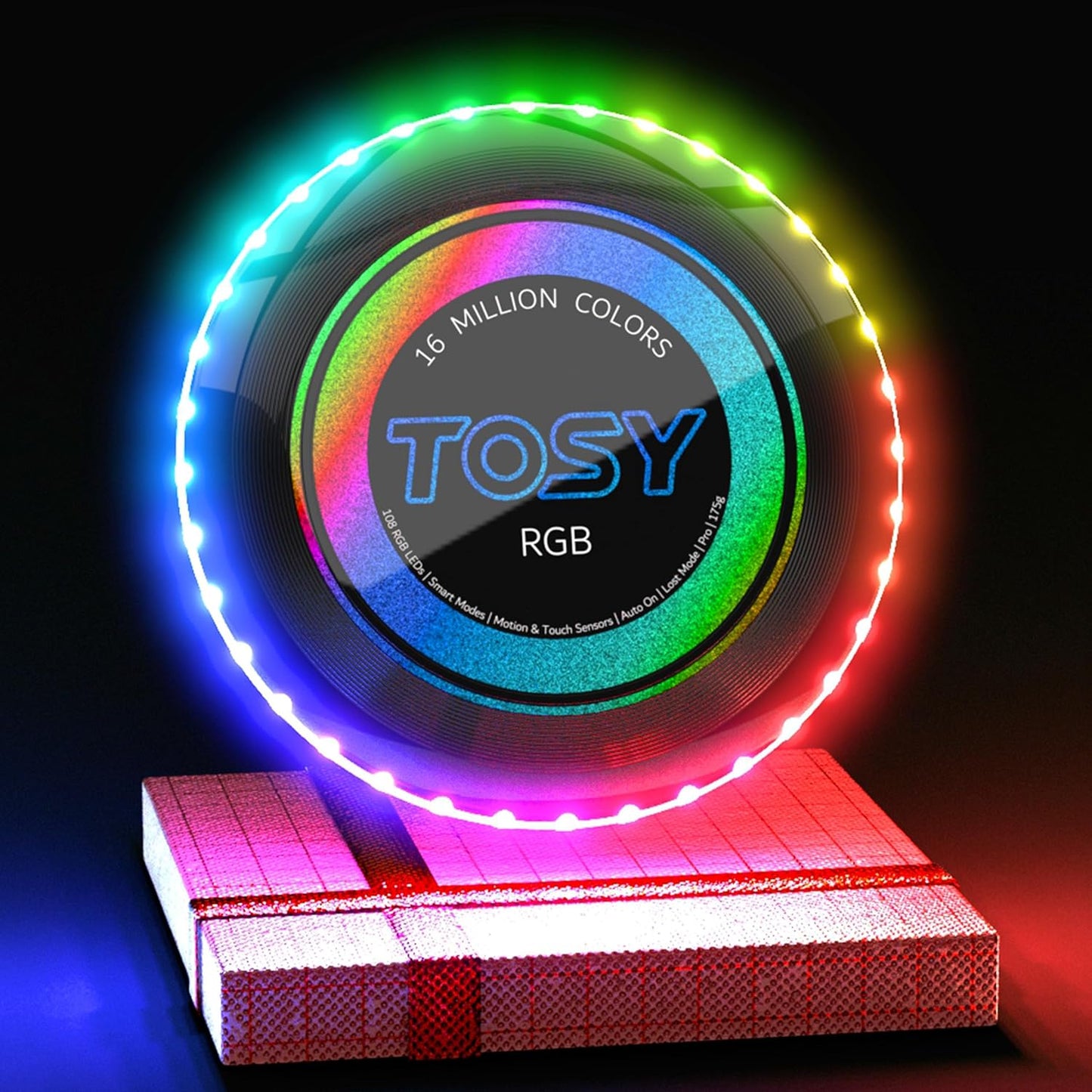 TOSY Flying Disc - 108 RGB Multicolor or 36 Monocolor LEDs, Super B...