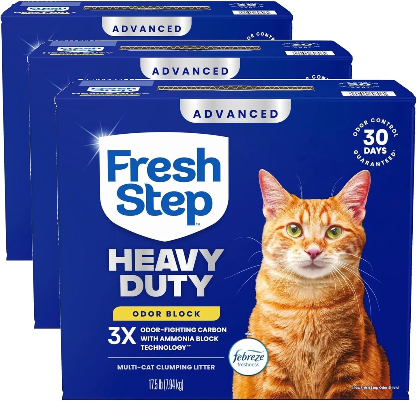 Fresh Step Bloque de olores resistente avanzado para múltiples gato...