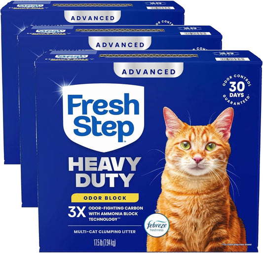 Fresh Step Bloque de olores resistente avanzado para múltiples gato...