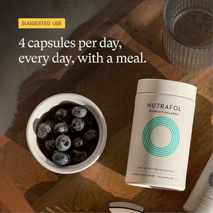 Nutrafol Suplementos para el Crecimiento del Cabello Women's Balance para Mujeres, Edades 45 y Más, Clínicamente Probados para Cabello Visiblemente Más Grueso y Cobertura del Cuero Cabelludo en 3-6