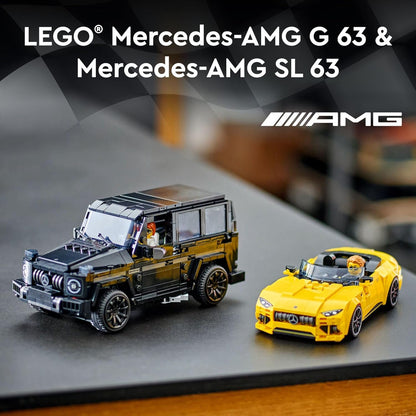 LEGO Speed Champions Mercedes-AMG G 63 y Mercedes-AMG SL 63 Juguetes de Construcción - Coches de Juguete de Juego de Simulación para Niños y Niñas, Edades 10+ Años - Regalos para Navidad - 76924