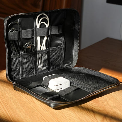 Polare - Organizador de cables de viaje de cuero de grano completo,...