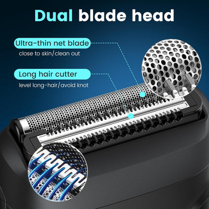 Brightup Afeitadoras eléctricas de aluminio para hombres, mini maquinilla de afeitar eléctrica para afeitarse la cara, afeitadora compacta de viaje con cuchillas flotantes, maquinilla de afeitar impermeable en húmedo y seco recargable por USB C