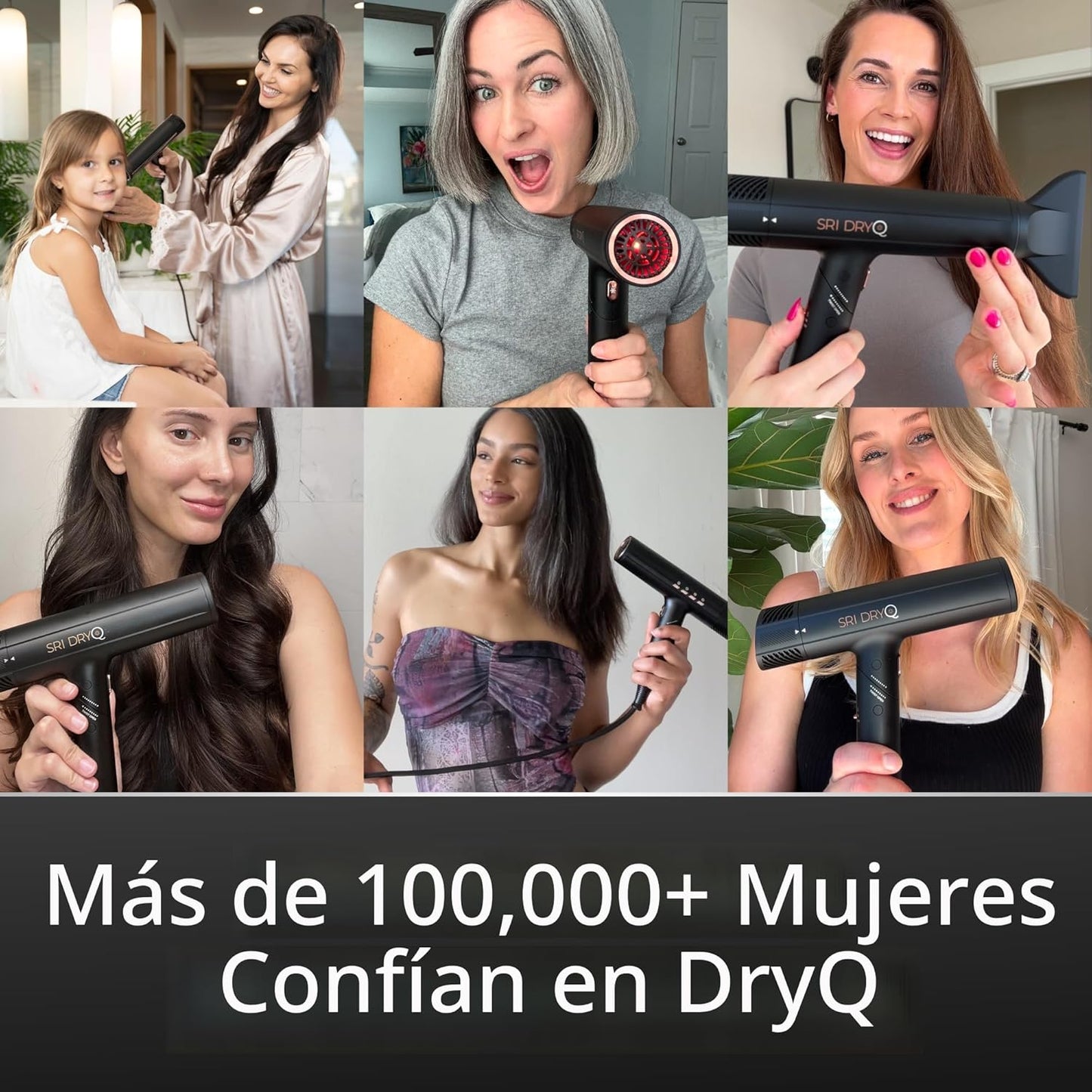SRILabs DryQ - Secador de pelo "Smart", súper ligero, plega...