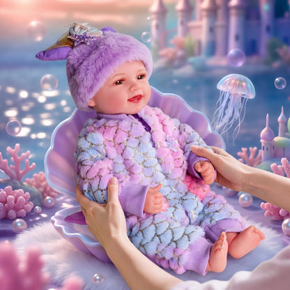 BABESIDE Muñeca de sirena para niña, 17 pulgadas, suave, realista,...