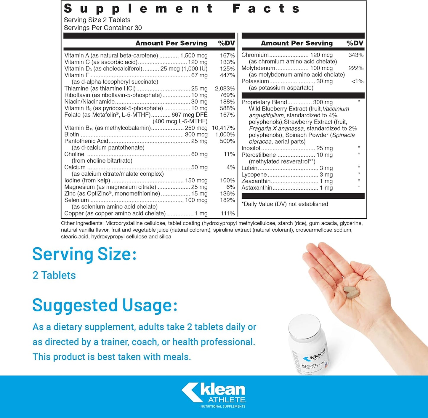 Klean Athlete Klean Multivitamínico - Nutrientes esenciales y antio...