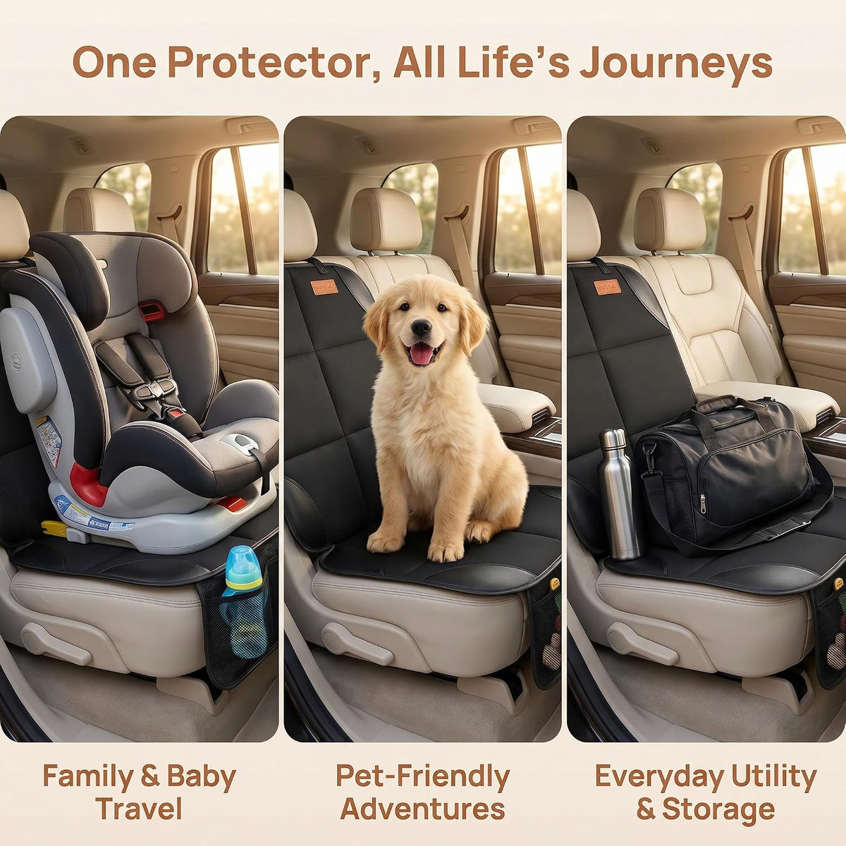 SMART ELF Paquete de 2 protectores de asiento de coche en caja de r...
