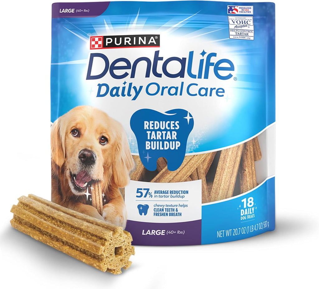 Purina DentaLife - Masticables dentales para perros grandes, hechos...