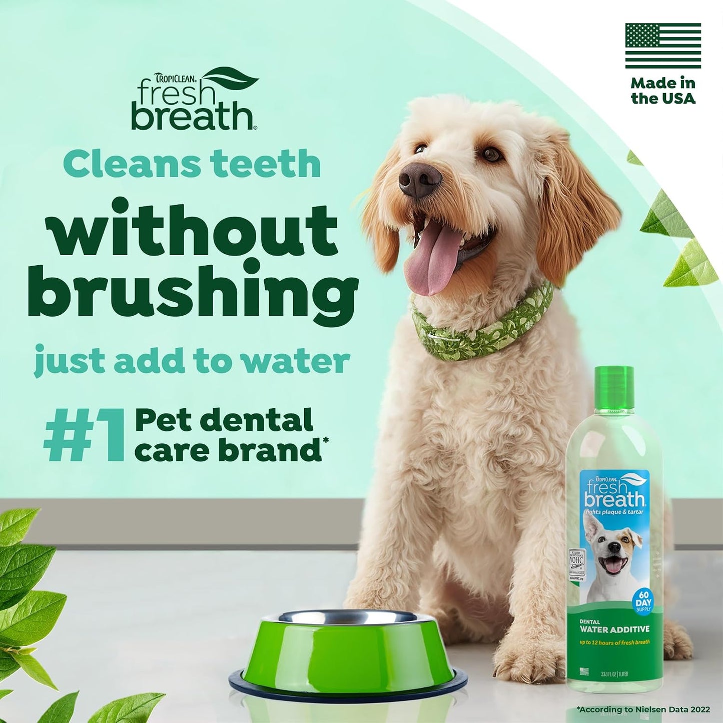 TropiClean - Aditivo de agua para refrescar el aliento de los perro...