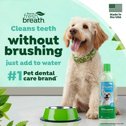 TropiClean - Aditivo de agua para refrescar el aliento de los perro...