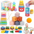 FlufiFiea Juguetes Montessori 6 en 1 para bebés de 6 a 12 a 18 mese...