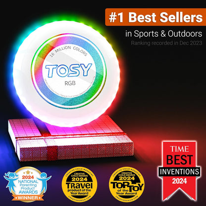 TOSY Flying Disc - 108 RGB Multicolor or 36 Monocolor LEDs, Super B...