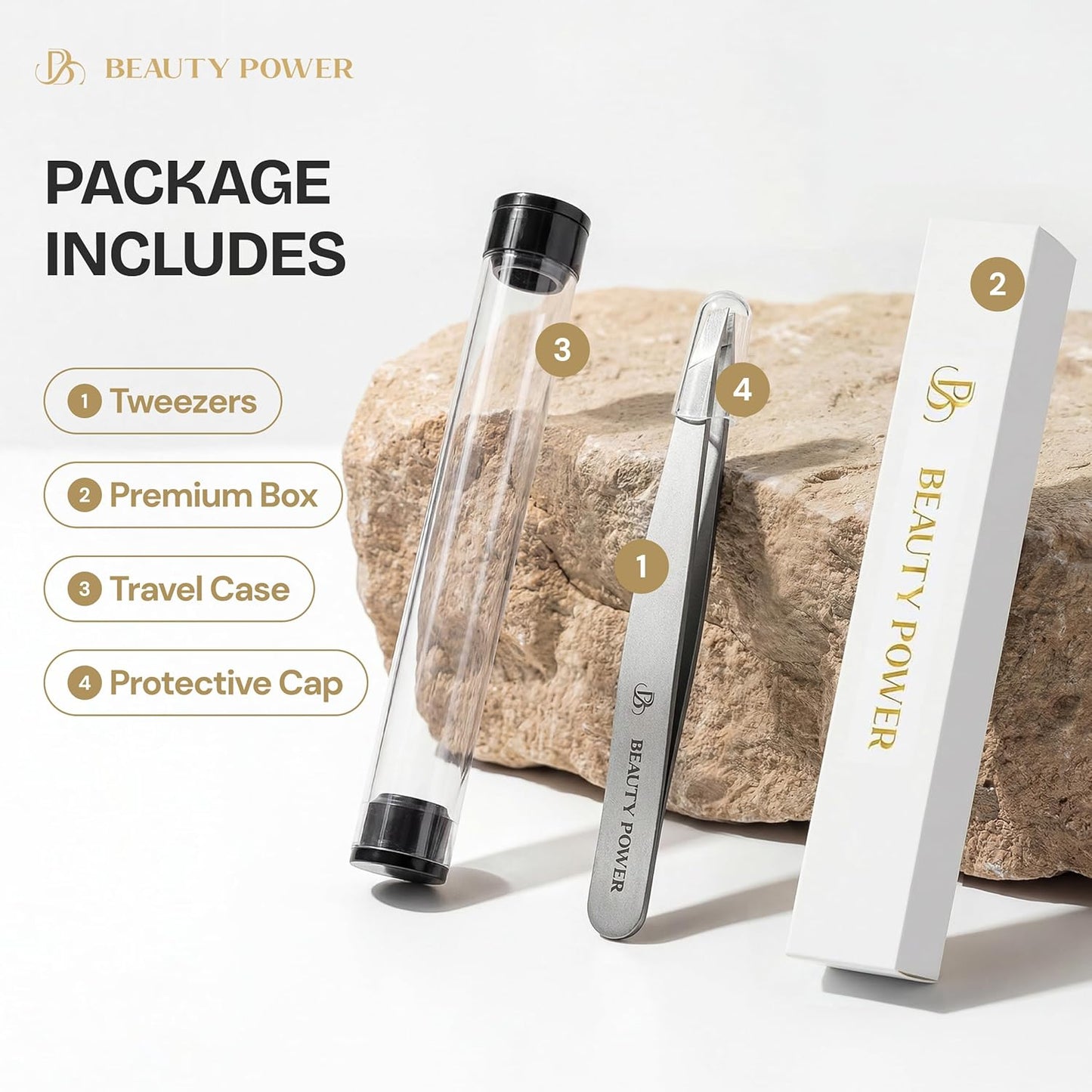 Beauty Power Pinzas Inclinadas Profesionales de Ultra-Precisión par...